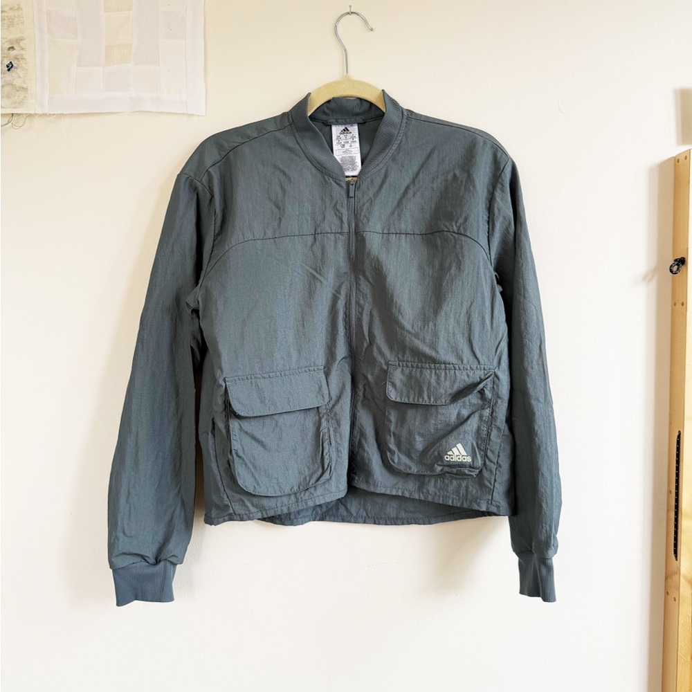 Adidas Windbreaker Sage Gray Green Jacket